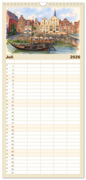 Produktbild: Familienplaner 2026 - Zauberhaftes L&uuml;neburg mit 5 Spalten (Wandkalender, 21 x 45 cm) CALVENDO
