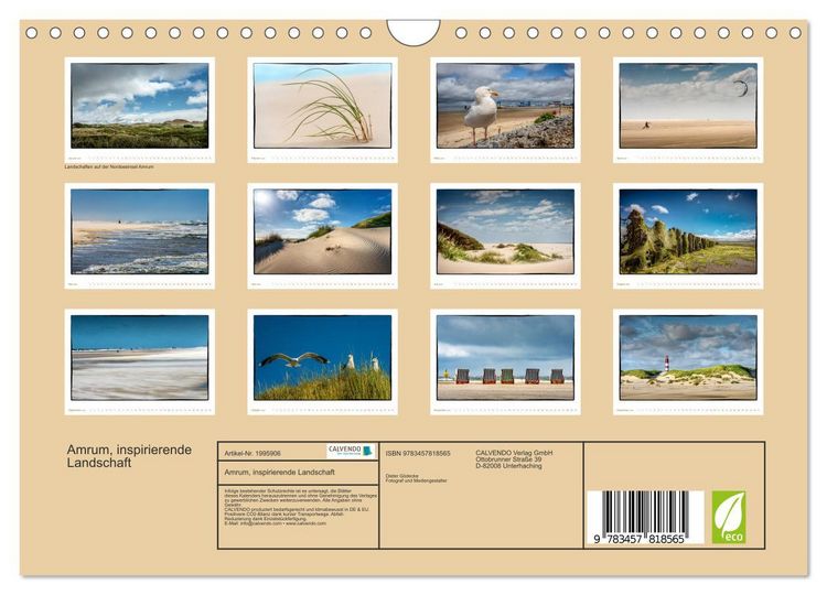 Produktbild: Amrum, inspirierende Landschaft (Wandkalender 2026 DIN A4 quer), CALVENDO Monatskalender