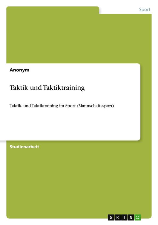 Produktbild: Taktik und Taktiktraining