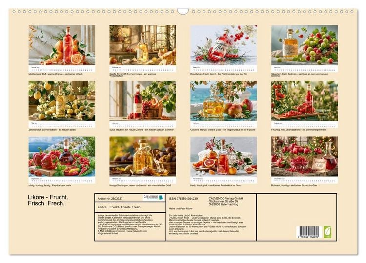Produktbild: Lik&ouml;re - Frucht. Frisch. Frech. (Wandkalender 2027 DIN A2 quer), CALVENDO Monatskalender