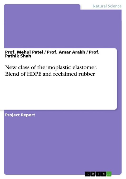 Produktbild: New class of thermoplastic elastomer. Blend of HDPE and reclaimed rubber