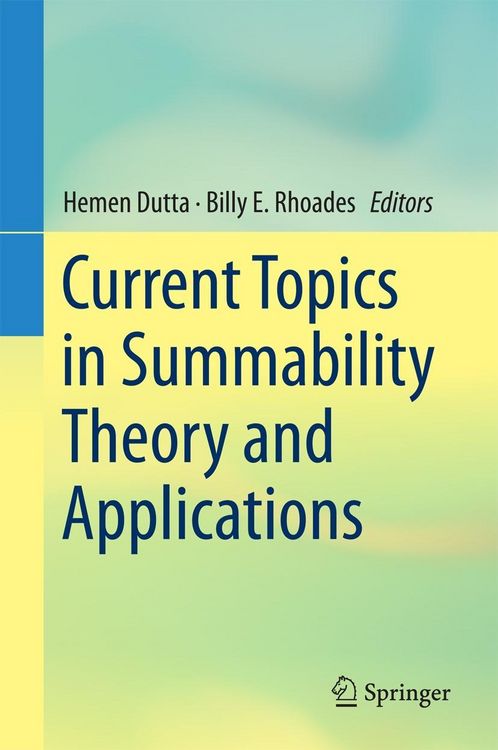Produktbild: Current Topics in Summability Theory and Applications