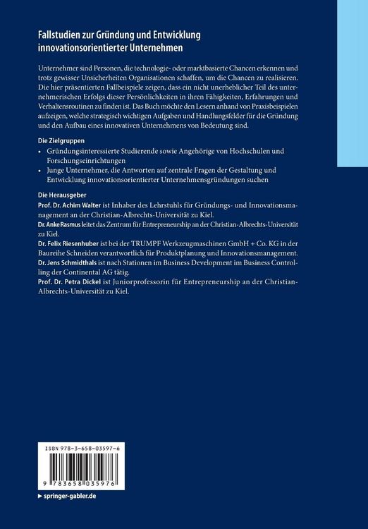 Produktbild: Fallstudien zur Gr&uuml;ndung und Entwicklung innovationsorientierter Unternehmen