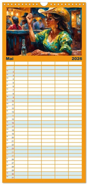 Produktbild: Familienplaner 2026 - Wild West Moments mit 5 Spalten (Wandkalender, 21 x 45 cm) CALVENDO