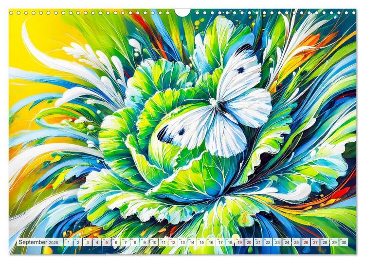 Produktbild: Schmetterlinge und ihre Blumenfreunde in lebhaften Farben (Wandkalender 2026 DIN A3 quer), CALVENDO Monatskalender