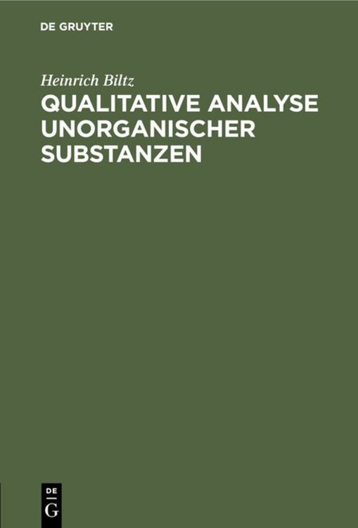 Produktbild: Qualitative Analyse unorganischer Substanzen