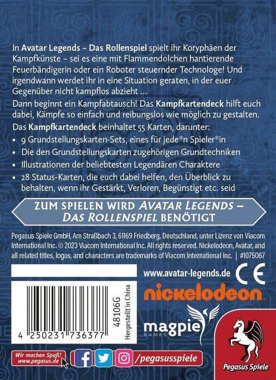 Produktbild: Avatar Legends - Das Rollenspiel: Kampfkartendeck