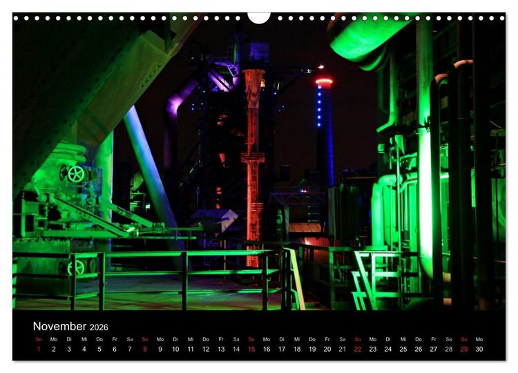 Produktbild: Wenn es Nacht wird im Ruhrgebiet (Wandkalender 2026 DIN A3 quer), CALVENDO Monatskalender