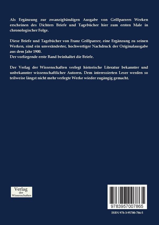 Produktbild: Grillparzer&acute;s Briefe und Tageb&uuml;cher