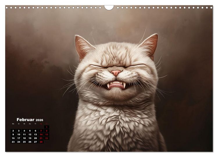 Produktbild: Auch Katzen lachen gern (Wandkalender 2026 DIN A3 quer), CALVENDO Monatskalender