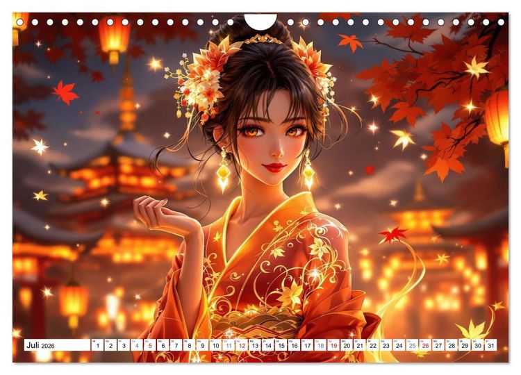 Produktbild: Fantasie Asia-Girls (Wandkalender 2026 DIN A4 quer), CALVENDO Monatskalender