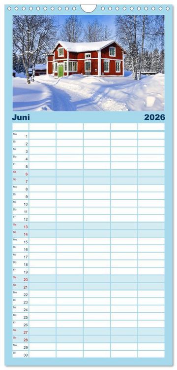 Produktbild: Familienplaner 2026 - Lulea - Wintertraum in Schwedisch Lappland mit 5 Spalten (Wandkalender, 21 x 45 cm) CALVENDO