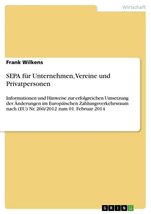 Produktbild: SEPA f&uuml;r Unternehmen, Vereine und Privatpersonen