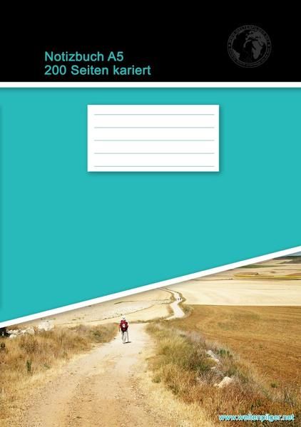 Produktbild: Notizbuch A5 200 Seiten kariert (Softcover Petrol)