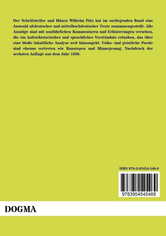 Produktbild: Altdeutsches Lesebuch