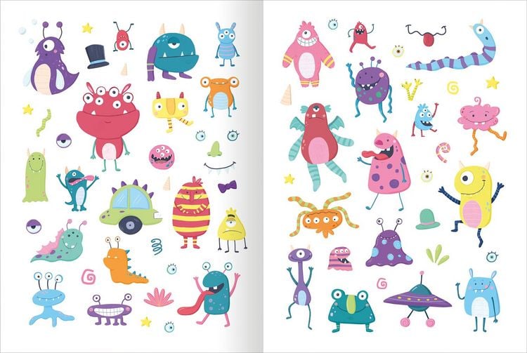 Produktbild: Mein flauschiges Stickerheft &ndash; Monster