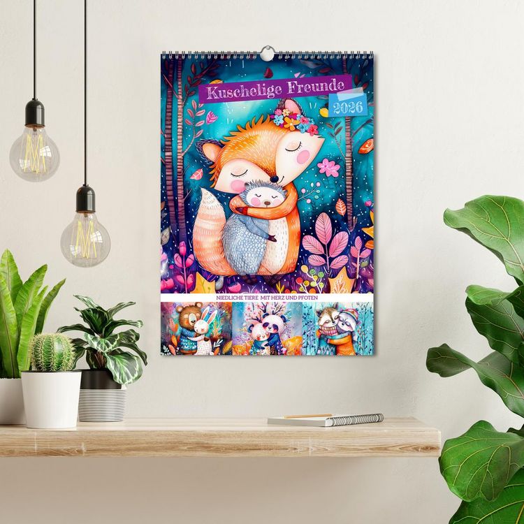Produktbild: Kuschelige Freunde - Niedliche Tiere mit Herz und Pfoten (Wandkalender 2026 DIN A3 hoch), CALVENDO Monatskalender