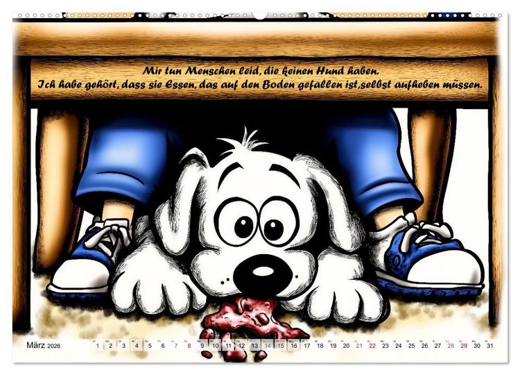 Produktbild: Hundespr&uuml;che (Wandkalender 2026 DIN A2 quer), CALVENDO Monatskalender