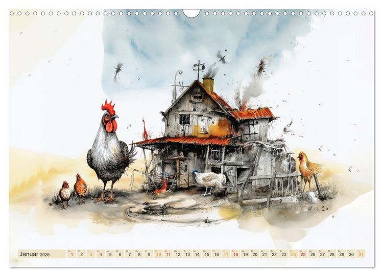Produktbild: Da ist was los auf dem Bauernhof (Wandkalender 2026 DIN A3 quer), CALVENDO Monatskalender