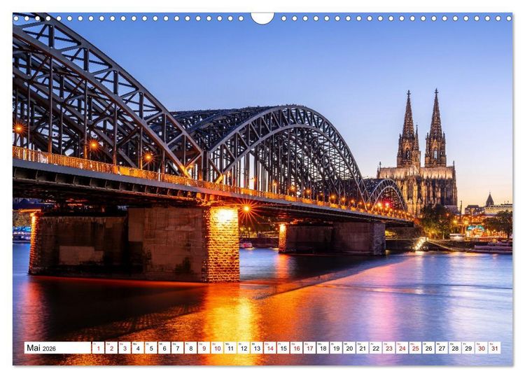 Produktbild: Urbane Impressionen: Domstadt K&ouml;ln - Lebensgef&uuml;hl am Rhein (Wandkalender 2026 DIN A3 quer), CALVENDO Monatskalender