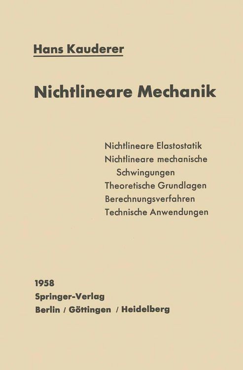 Produktbild: Nichtlineare Mechanik