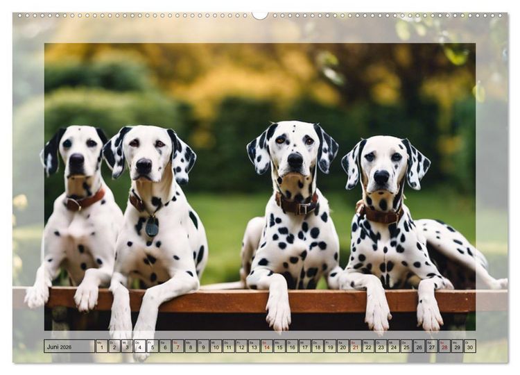 Produktbild: Dalmatiner - freundliche Temperamentsbolzen (hochwertiger Premium Wandkalender 2026 DIN A2 quer), Kunstdruck in Hochglanz