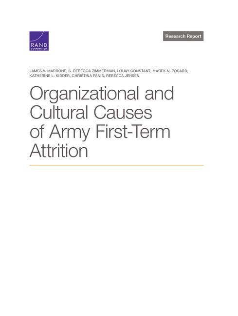 Produktbild: Organizational and Cultural Causes of Army First-Term Attrition