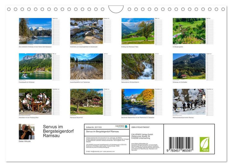 Produktbild: Servus im Bergsteigerdorf Ramsau (Wandkalender 2026 DIN A4 quer), CALVENDO Monatskalender