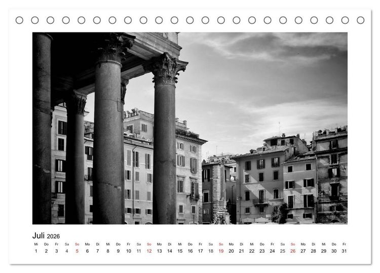 Produktbild: ROM Monochrom (Tischkalender 2026 DIN A5 quer), CALVENDO Monatskalender