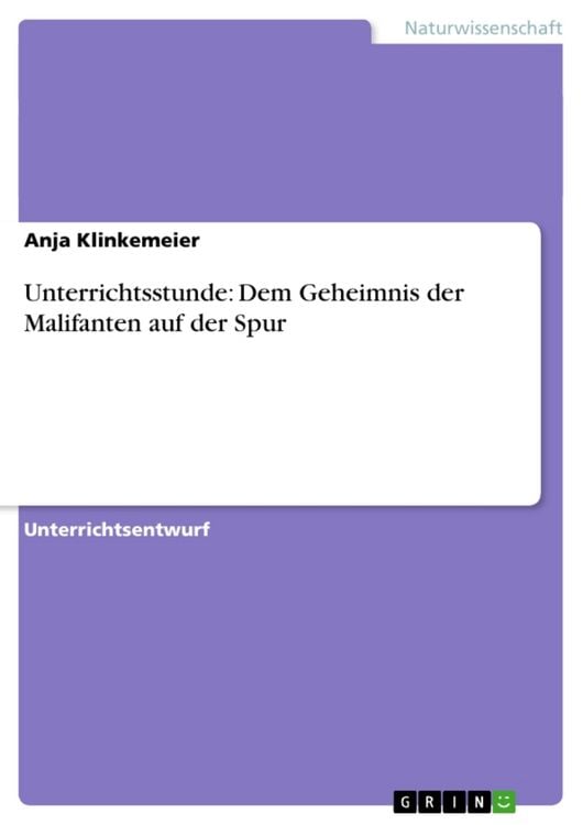 Produktbild: Unterrichtsstunde: Dem Geheimnis der Malifanten auf der Spur