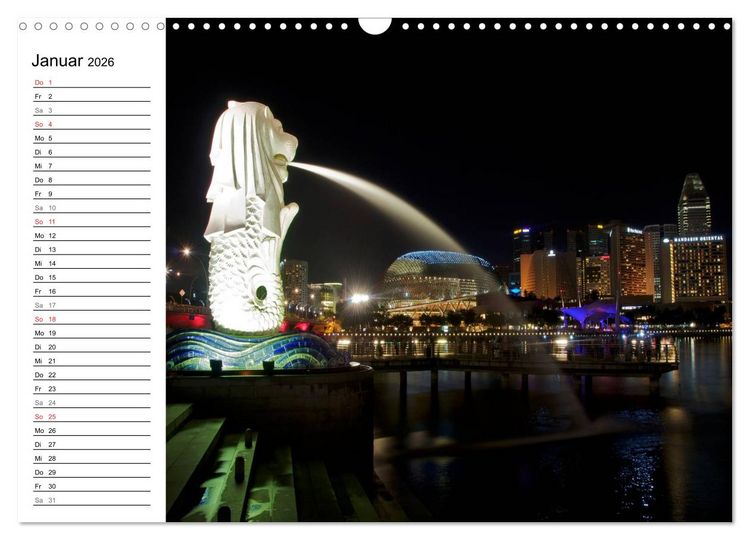 Produktbild: Singapur - Die Farben der Nacht (Wandkalender 2026 DIN A3 quer), CALVENDO Monatskalender