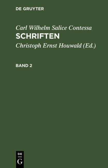 Produktbild: Carl Wilhelm Salice Contessa: Schriften. Band 2