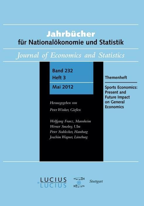 Produktbild: Sports Economics: Present and Future Impact on General Economics