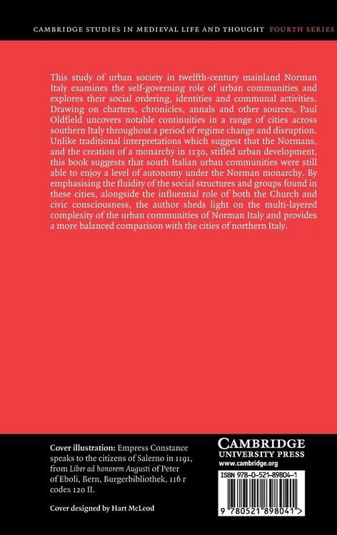 Produktbild: City and Community in Norman Italy