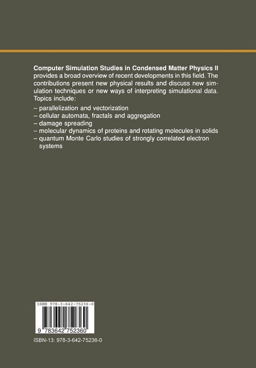 Produktbild: Computer Simulation Studies in Condensed Matter Physics II