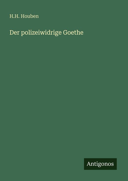 Produktbild: Der polizeiwidrige Goethe