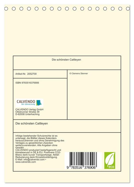Produktbild: Die sch&ouml;nsten Cattleyen (Tischkalender 2026 DIN A5 hoch), CALVENDO Monatskalender