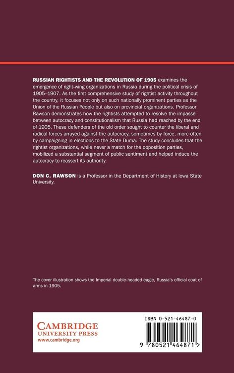 Produktbild: Russian Rightists and the Revolution of 1905