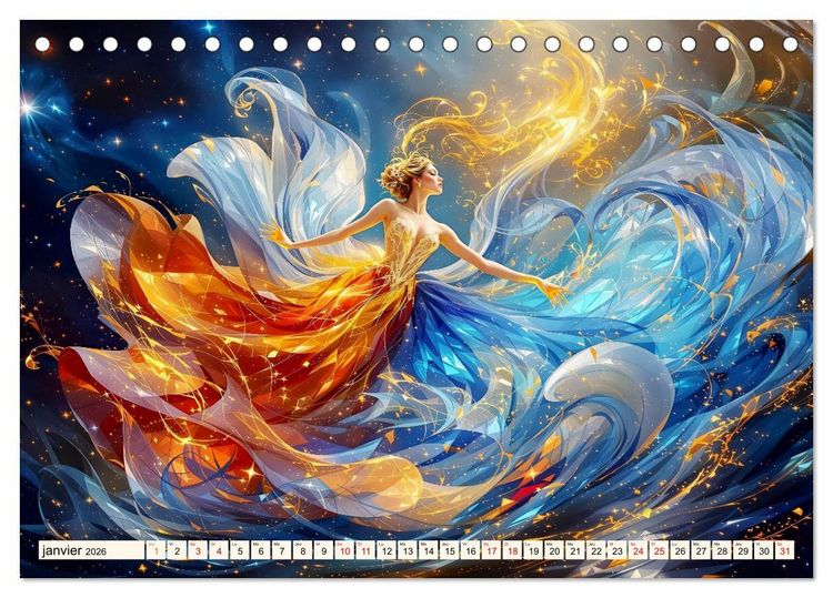 Produktbild: &Eacute;l&eacute;gance captivante (Calendrier de bureau 2026 DIN A5 vertical), CALVENDO calendrier mensuel