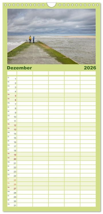 Produktbild: Familienplaner 2026 - Meine Insel Borkum mit 5 Spalten (Wandkalender, 21 x 45 cm) CALVENDO