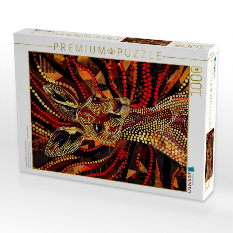 Produktbild: CALVENDO Puzzle K&auml;nguru im Stile der Aborigine-Kunst | 1000 Teile Lege-Gr&ouml;&szlig;e 64x48cm Foto-Puzzle f&uuml;r gl&uuml;ckliche Stunden