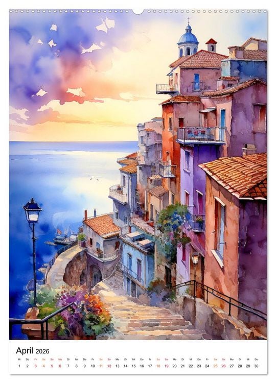 Produktbild: Italienische Riviera - wundersch&ouml;ne K&uuml;ste (Wandkalender 2026 DIN A2 hoch), CALVENDO Monatskalender