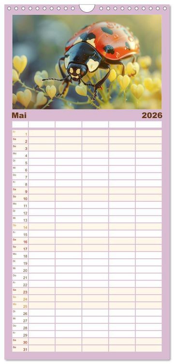 Produktbild: Familienplaner 2026 - Mit dem Herzen der Natur mit 5 Spalten (Wandkalender, 21 x 45 cm) CALVENDO