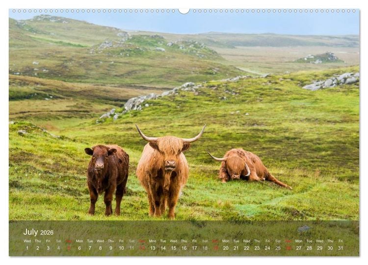 Produktbild: Scotland - From Edinburgh into the Highlands (High Quality Premium Wall Calendar 2026 DIN A2 landscape),CALVENDO 12 Month Wall Calendar