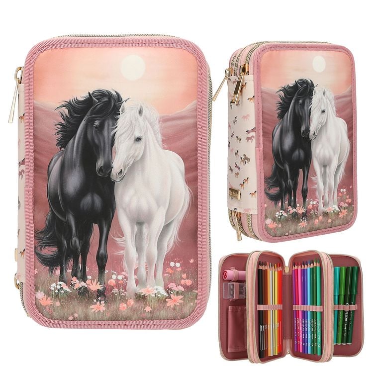 Produktbild: Miss Melody 3 Fach Federtasche BLOSSOM PONY