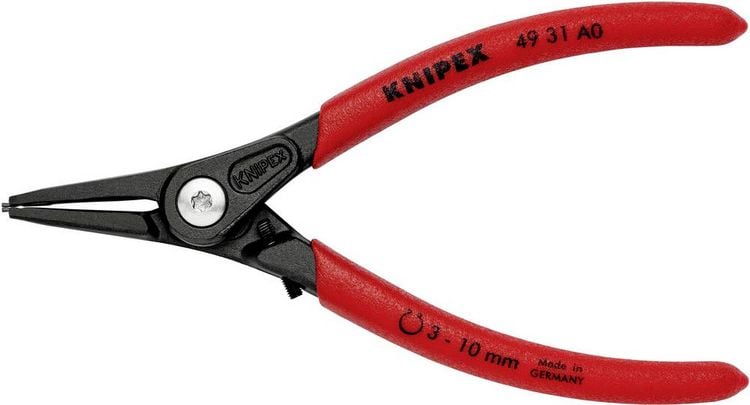 Produktbild: Knipex 49 31 A0 Seegeringzange Passend f&uuml;r (Seegeringzangen) Au&szlig;enringe 3-10 mm Spitzenform (Details) gerade