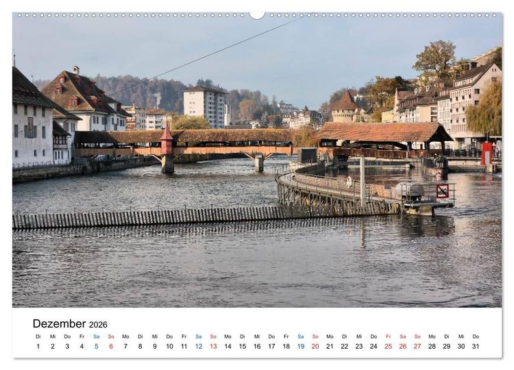 Produktbild: Unterwegs in Luzern (hochwertiger Premium Wandkalender 2026 DIN A2 quer), Kunstdruck in Hochglanz