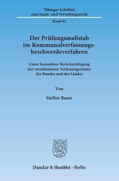 Produktbild: Der Pr&uuml;fungsma&szlig;stab im Kommunalverfassungsbeschwerdeverfahren.