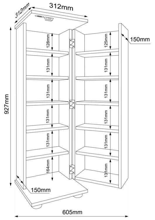 Produktbild: Holz Schrank CD DVD Regal abschlie&szlig;bar Engalo L