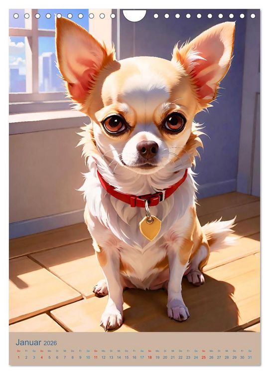 Produktbild: Chihuahuas. Kunstvolle Portr&auml;ts der kleinen Hunde (Wandkalender 2026 DIN A4 hoch), CALVENDO Monatskalender